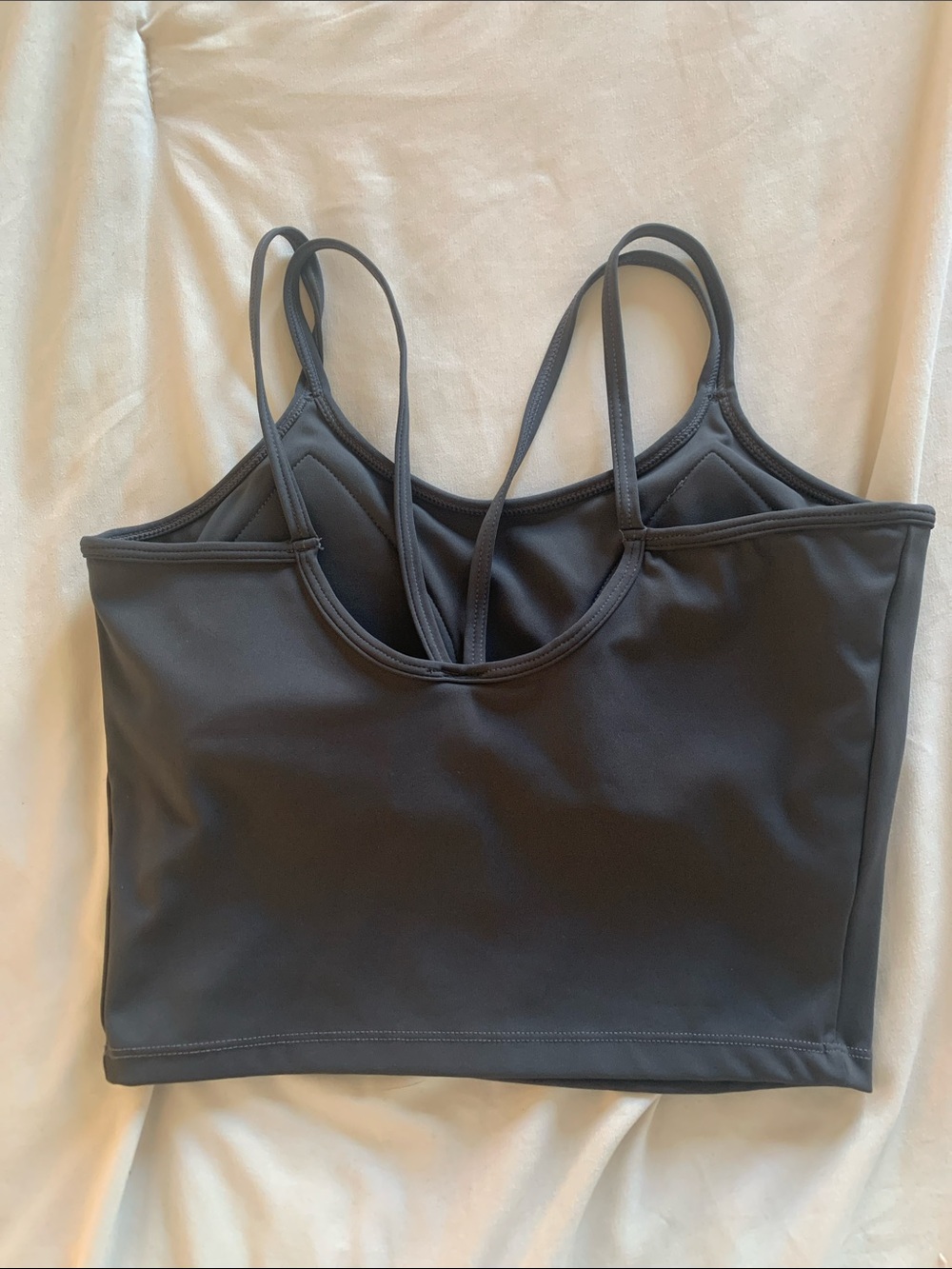 Lily & Lottie Charcoal Strappy Crop Tank Top - Picture 2 of 3